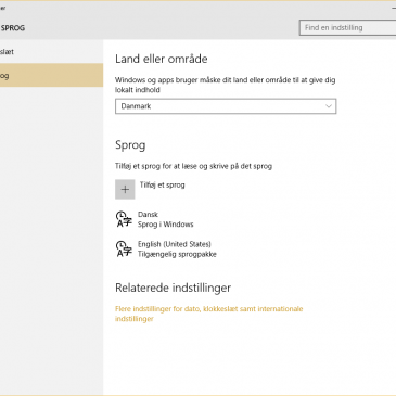 Windows sprogindstillinger