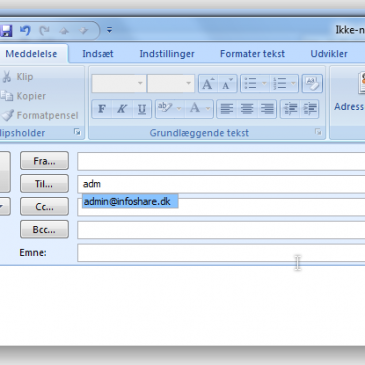 Automatisk udfyldning af mailadresser