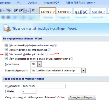 Brug MS Word automatisk