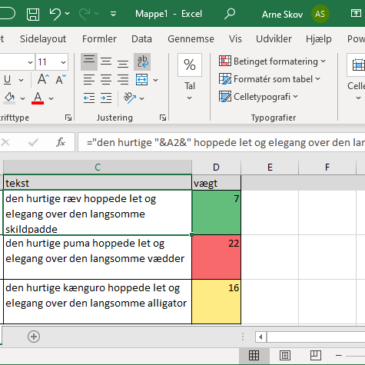 Excel 2: Tekst