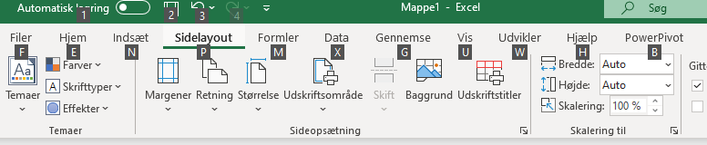 Excel 1: Genveje